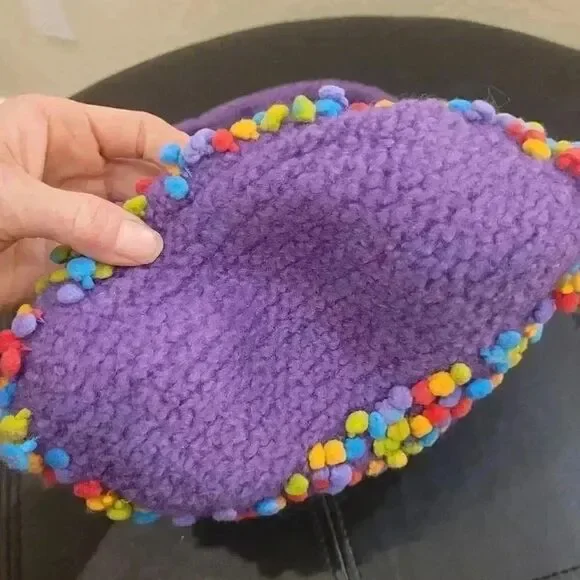 Old Bags Women's Green/Purple Wool Yarn Knit Top Handle Handbag EUC - Picture 9 of 9